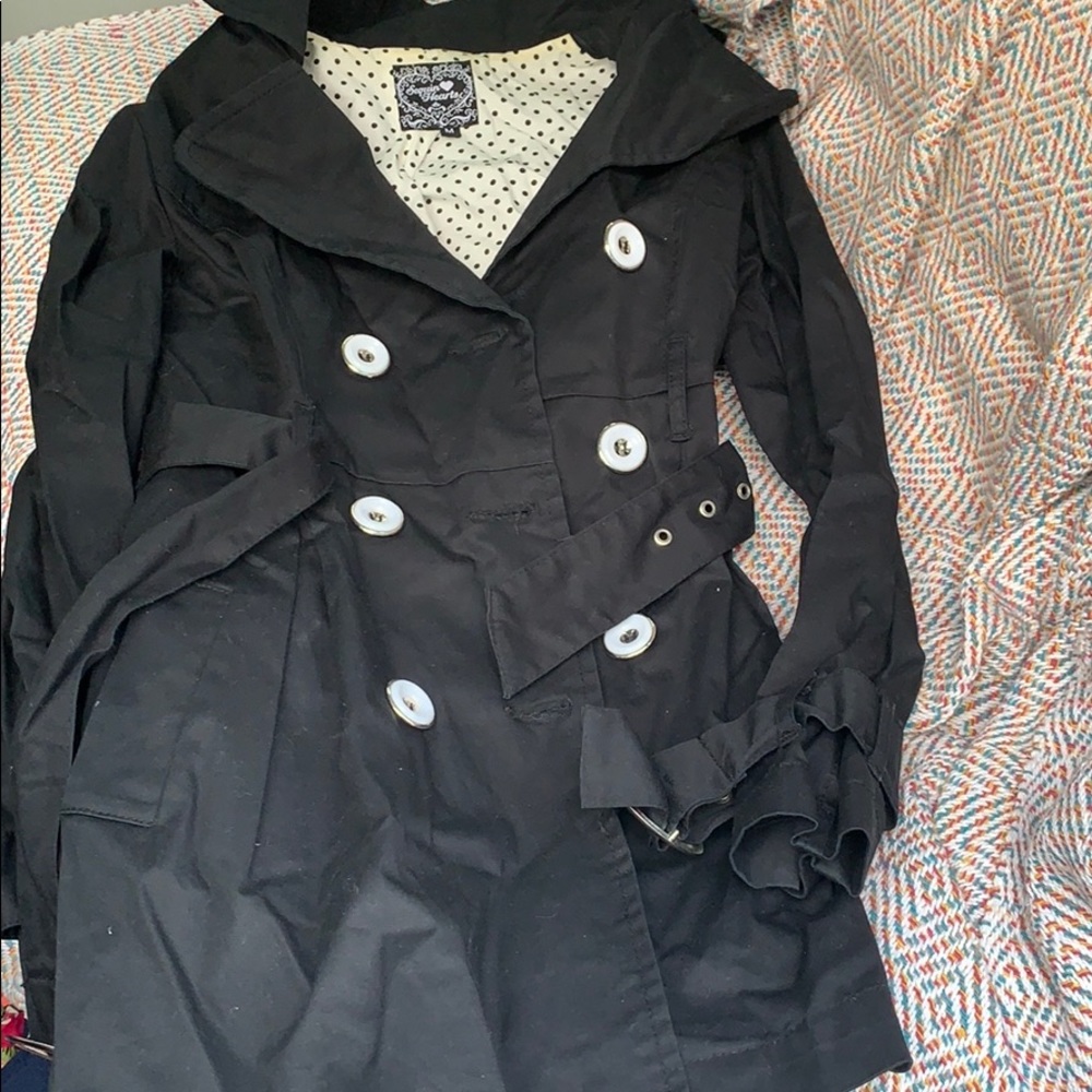 Black button up trench coat